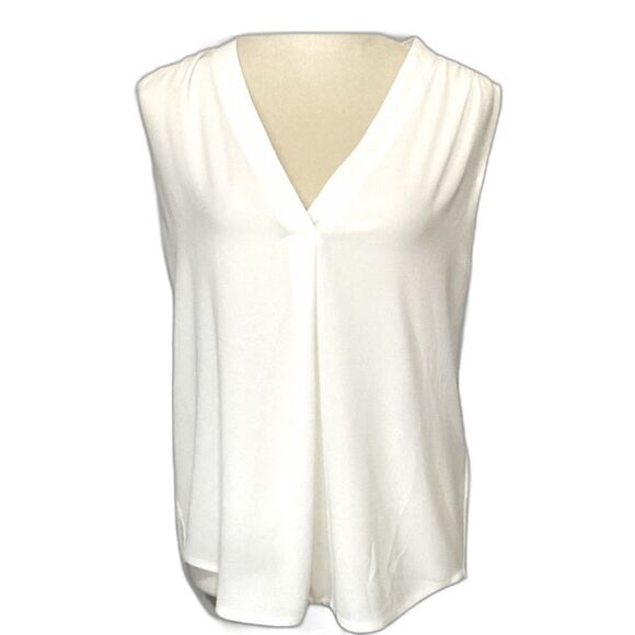 Bishop & Young Top Blouse Women’s Size Small Color Cream Sleeveless V Neck - Picture 1 of 8
